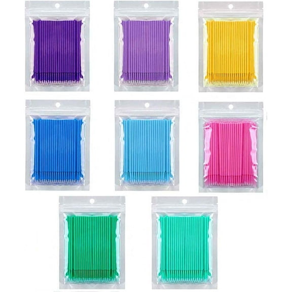 Kalolary 800 PCS Micro Applicator Brushes, Disposable Mascara Applicator Micro Brush, Eyelash Extension Glue Removal Lashes Graft Tools for Makeup, Oral and Cleanliness (8 Color)