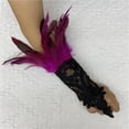 thumbnail image 4 of WHEANG Lace Decor Single Glove for Women Men Soft Stretchy Comfort Lace Gloves Women's Fingerless Gloves Elegant Gown Accessories Performance Fingerless Gloves Hot Pink Summer Sales Under $2, 4 of 4