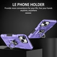 thumbnail image 4 of Compatible for iPhone 15 Case with Kickstand & Slide Camera Cover, Built-in 360° Rotate Ring Stand Magnetic Car Military Grade Shockproof Phone Cover Case for iPhone 15,Purple, 4 of 8