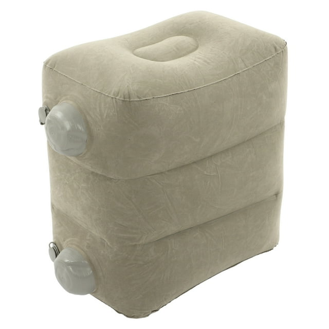 Reposapiés inflable que promueve la circulación sanguínea y alivia la fatiga, cojín de reposapiés inflable flocado de PVC para viajes, color gris oscuro YUNYI BRAND Deportes