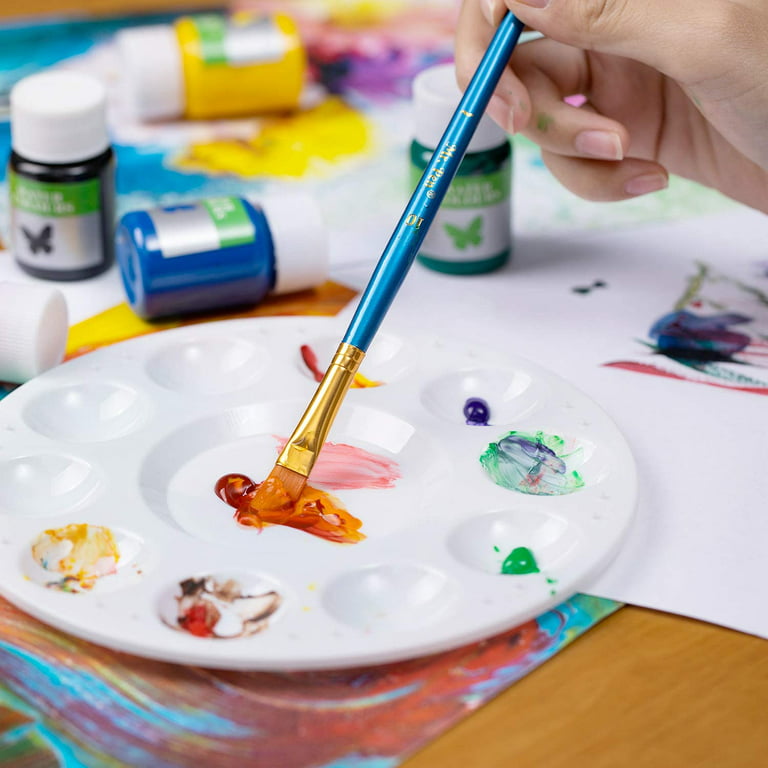 Artist Plastic Watercolor Paint Plate Tray Mixing Palette White 22 x 17 x  0.8cm 2pcs