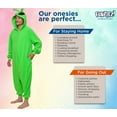 thumbnail image 5 of Alien One Piece - Plush Adult Outer Space Costume Jumpsuit by FUNZIEZ! (Green, X-Small), 5 of 6