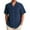 Navy, variant on YOTMKGDO Shirts for Men, Men's Casual Fashion Solid Color Loose Trend Button Cuban Neck Short Sleeved Shirt Short Sleeve Button Down Men, Navy Small