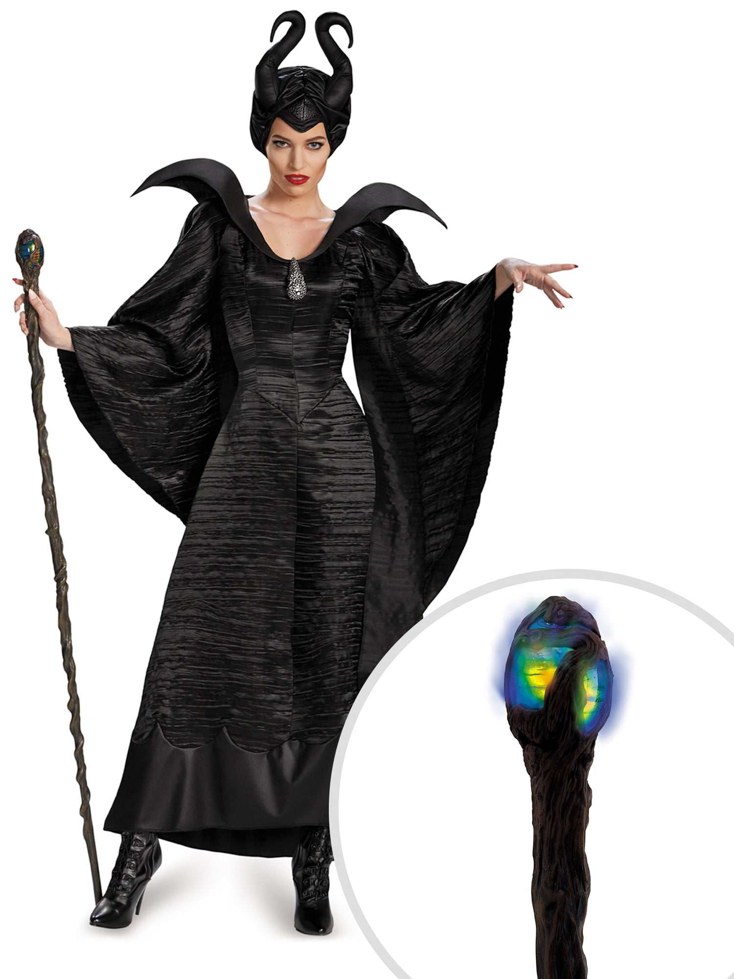 Disney Deluxe Maleficent Light-Up Glowing Staff Accessory