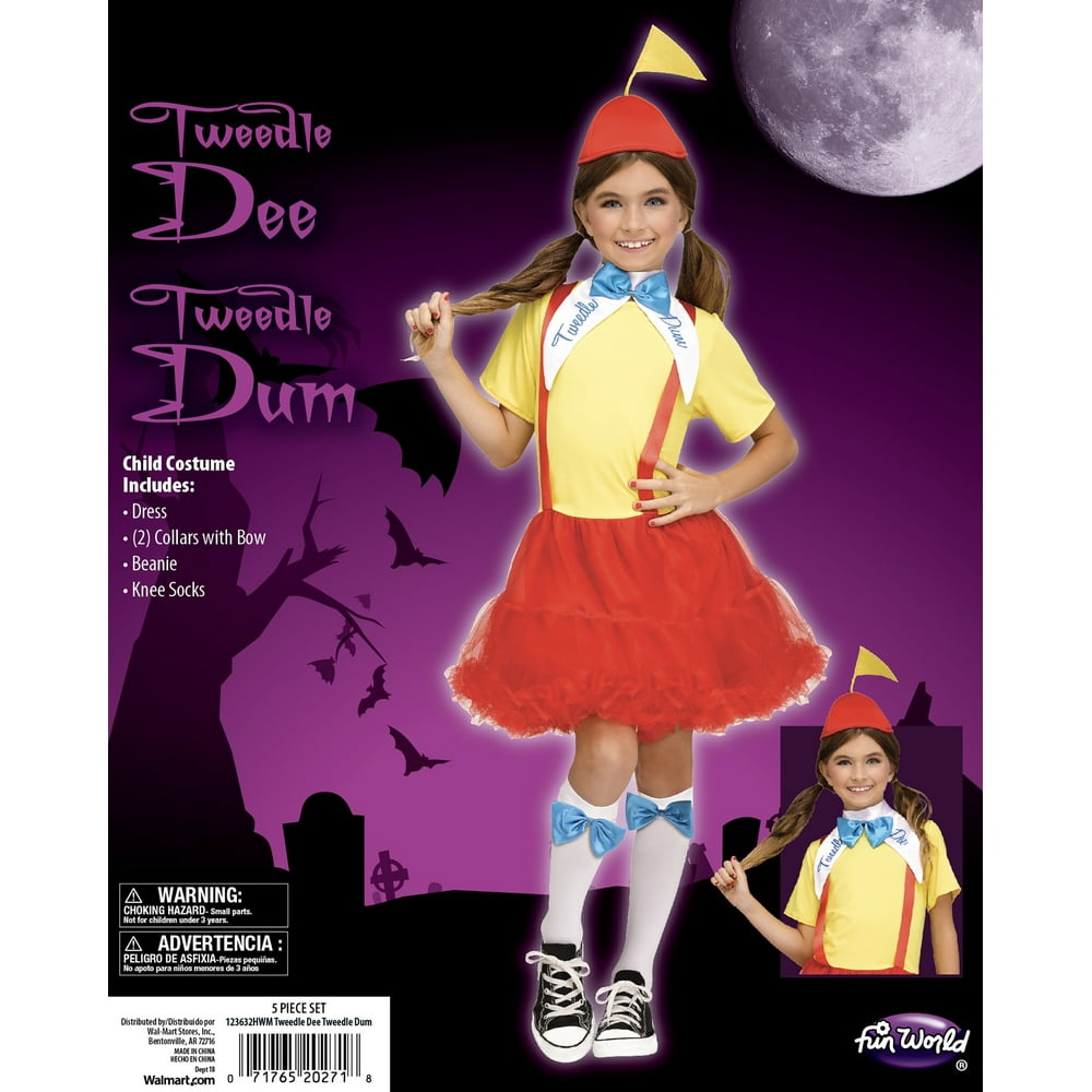Halloween Girl's Tweedle Dee Tweedle Dum Child Costume Size Large by ...