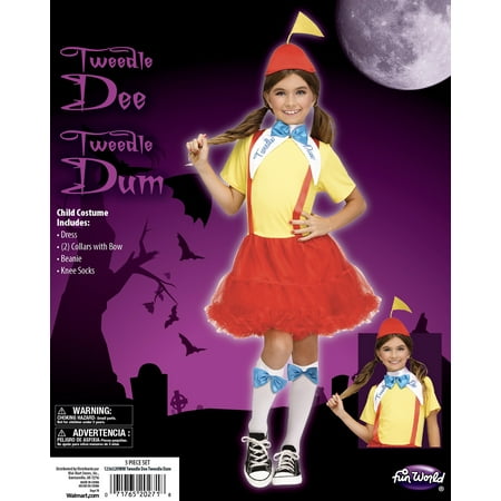 Halloween Girl's Tweedle Dee Tweedle Dum Child Costume Size Large by Fun