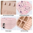 thumbnail image 4 of Leather Travel Jewelry Storage Box - Portable Jewelry Organizer - Purple Flutter, 4 of 6