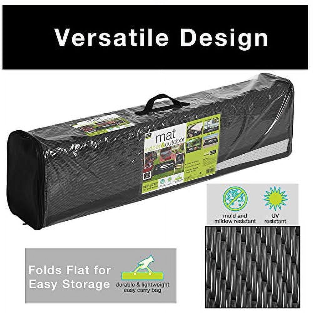 Smart Design Collegiate Tailgate Picnic Patio Mat - 9 x 9 Feet - Black & White Colors - Georgia Bulldogs