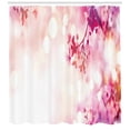 thumbnail image 3 of Almond Blossom Shower Curtain, Composition of Japanese Spring Trees with Bokeh Dots Background Oriental, Fabric Bathroom Set with Hooks, 69"WX70"L, Multicolor, by Ambesonne, 3 of 3
