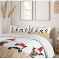 thumbnail image 6 of Ambesonne Christmas Duvet Cover Sets, Wooden Fences Humor, 2-Queen, Tan Red, 6 of 7
