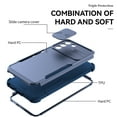 thumbnail image 3 of SaniMore for Samsung Galaxy S21 FE (6.4" 2021) Case, [Sliding Camera Window] Wireless Charging Shockproof Drop Resistant Hybird PC TPU Anti-slip Heavy Duty Protective Shell, Navy Blue, 3 of 7