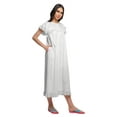 thumbnail image 3 of Moomaya Chemise de Nuit Mi-Mollet à Boutons pour Femmes en Coton, 3 of 6