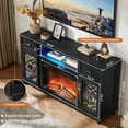thumbnail image 5 of 59" Fireplace TV Stand with 26.1" Electric Fireplace for TVs Up to 65", LED Light Entertainment Center and Storage, Highlight Cabinet - Black, 5 of 9