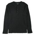 thumbnail image 1 of Club Room Mens Thermal Henley Shirt, Grey, Small, 1 of 1