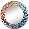 thumbnail image 2 of Designart "Vibrant Montage II" Abstract Collages Round Wall Mirror - Abstract Oval Mirror, 2 of 4