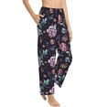 thumbnail image 2 of Naloa Roses Flowers Print Women’s Ultra-Soft Comfy Pajama Lounge Pants with Pockets & Drawstring, 2 of 8