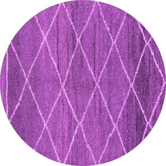 Ahgly Company Indoor Round Abstract Purple Modern Area Rugs, 8' Round