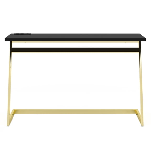 Furniture of America Harper Metal 47-in Writing Desk with USB, Black