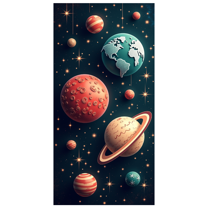 LUUFILx Solar System Planets Banner Educational Space Theme Backdrop for Astronomy Classroom Decoration Photography Props Party Supplies Galaxy Background