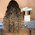 thumbnail image 3 of Perruque Bouclée Dégradée Mode Fille Marron Synthétique Naturelle Longue Perruque Cheveux Perruque de Fête Complète, Perruque pour Femmes, 3 of 5