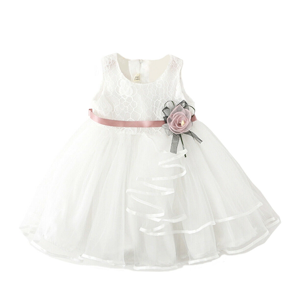 Baby Dresses Flower Lace Pageant Party Wedding Flower Girl Tutu Gown