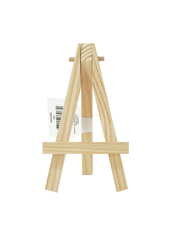 Mini Natural Wood Display Easel, Solid Pine Wood, 4.8", 1 Piece, Vendor Labelling, Great Chioce for Beginners and Hobbyists of all skill levels.