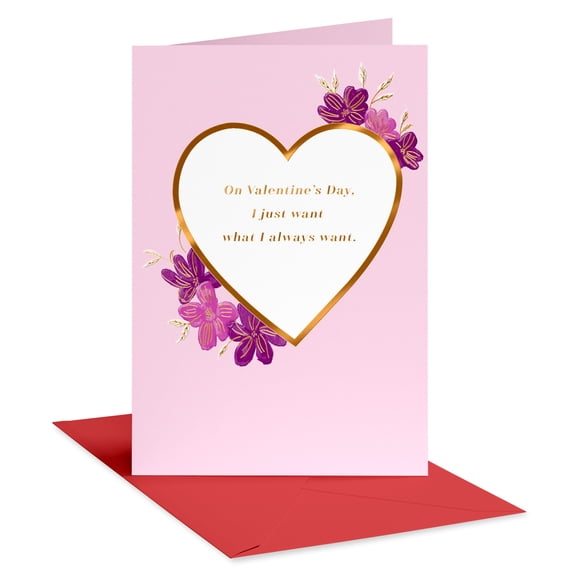 American Greetings Romantic Valentine's Day Card for Her (Heart Florals)