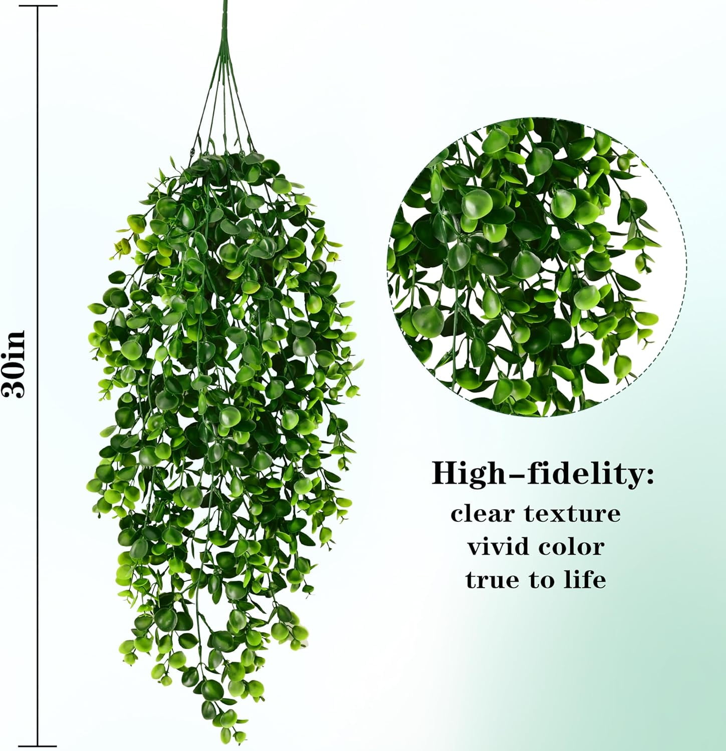 Waipfaru 8 Pcs Fake Hanging Plant,Faux Eucalyptus Leaf Greenery Vine,UV Resistant Plastic Plant,Artificial Hanging Plants,Ivy Room Decor,Outdoor