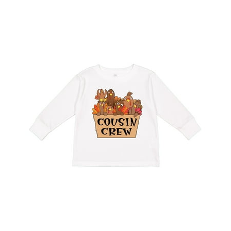 

Inktastic Cousin Crew Cute Turkey Family Gift Toddler Boy or Toddler Girl Long Sleeve T-Shirt