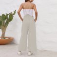 thumbnail image 3 of Vedolay Romper Dresses For Women Women's Spaghetti Strap Stripe Jumpsuits Casual Wide Leg Long Pants Rompers Sleeveless Ladies Outfits,Khaki L, 3 of 4