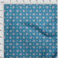 thumbnail image 4 of oneOone Cotton Cambric Teal Blue Fabric Floral Craft Projects Decor Fabric Printed By The Yard 56 Inch Wide, 4 of 4