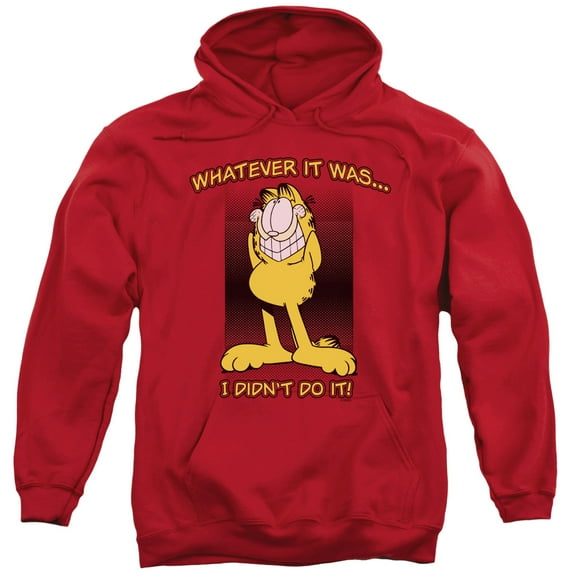 Garfield I Didn'T Do It Adult Pullover Hoodie Sweatshirt Red