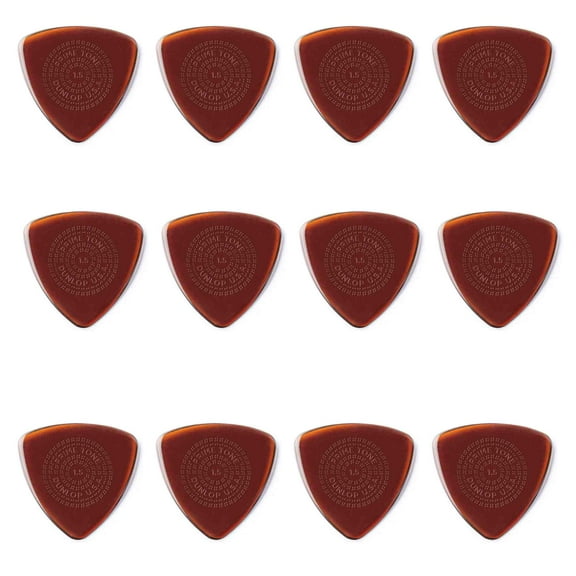 Dunlop Primetone Triangle 1.5mm Sculpted Plectra (Grip) - 12 Pack