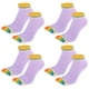 thumbnail image 1 of Calcetines de cinco dedos Unique Bargains 4 pares unisex antideslizantes morado claro, 1 of 1