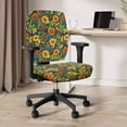thumbnail image 3 of ZUXONGSY Sunflower Office Chair Cover Set of 2 Rotating Chair Protective Slipcover Expandable Computer Desk Chair Seat Cover Machine Washable Backrest Slipcovers Stylish Decor, 3 of 7