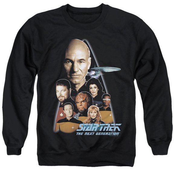 Star Trek The Next Generation Adult Crewneck Sweatshirt Black