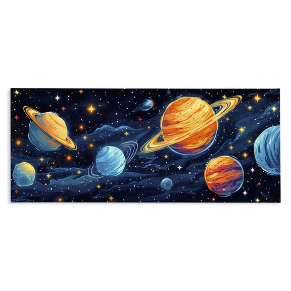 Stupell Industries Contemporary Starry Universe Whimsy Canvas Art, 24 x 10, by Creative Studio