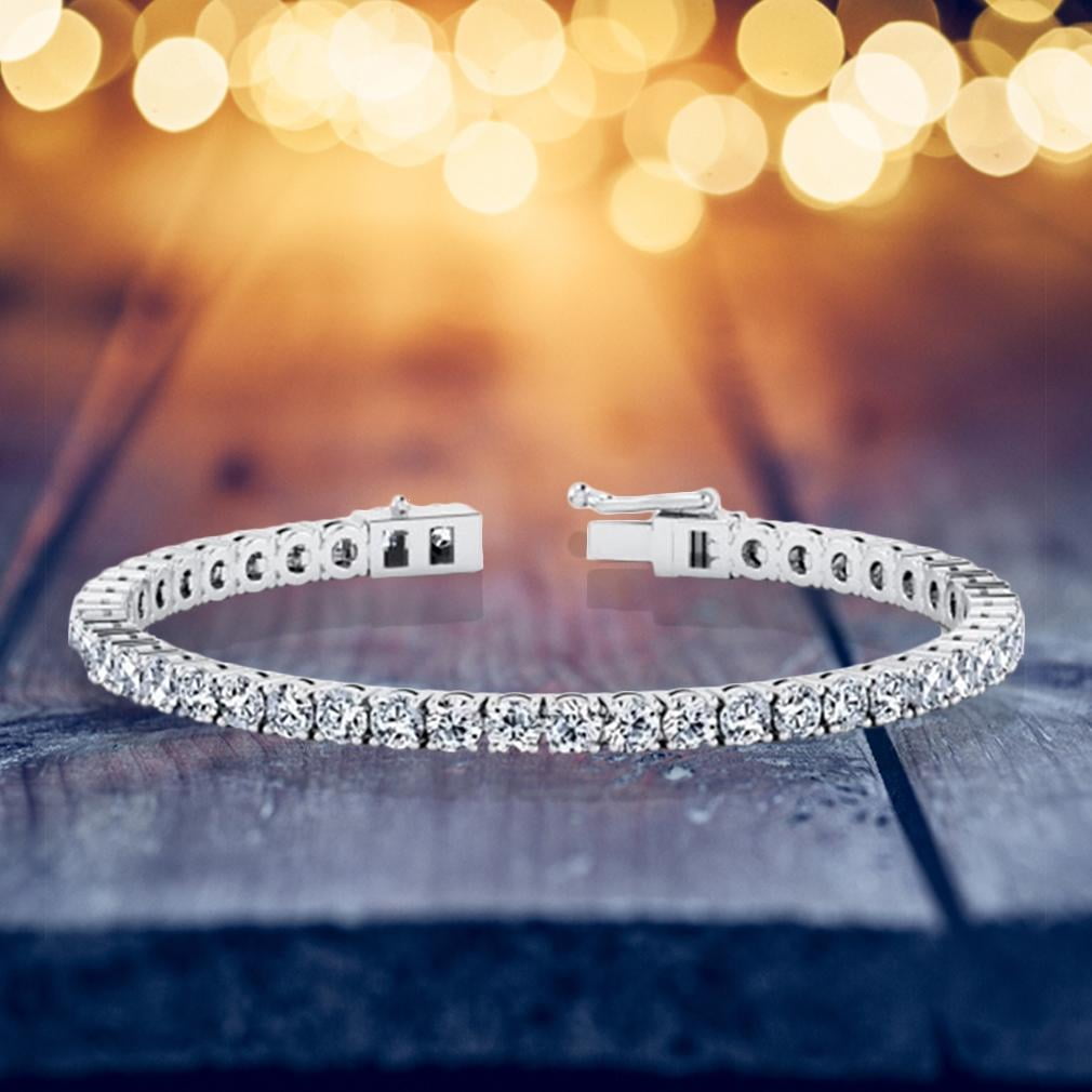 white gold cz tennis bracelet