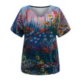 thumbnail image 4 of Puntoco - Camiseta de manga corta suelta con cuello en V y estampado informal para mujer Puntoco Puntoco-5170, 4 of 4