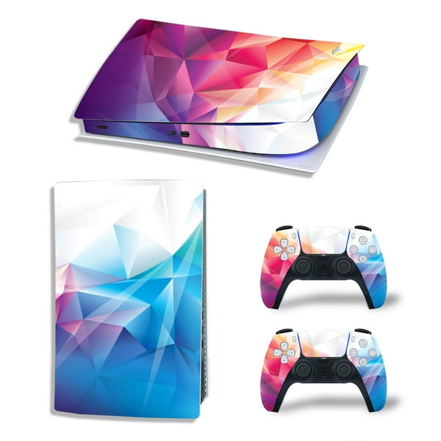 PS5 Digital Edition Skin Sticker Geometry Removable Cover PVC Vinyl for PS5 Console and 2 Controllers PS5Digital-4136