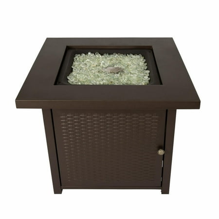Fire Sense - Waitling Square Gas Fire Pit - Mocha