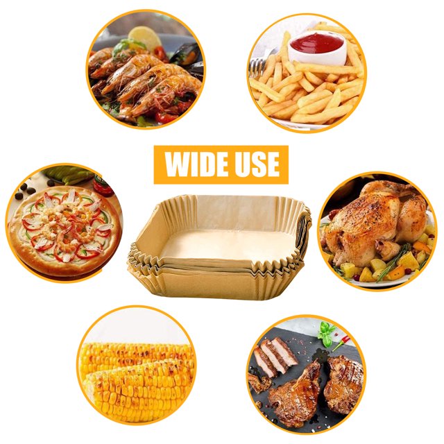 Papel de pergamino para freidora de aire revestimientos antiadherentes desechables para Wdftyju freír horno microondas hornear y asar