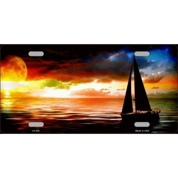 Sailboat Metal License Plate