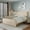 3: Beige,Gold, variant on Harper & Bright Designs Queen Size Metal Platform Bed with Curved Upholstered Headboard and Footboard, Heavy Duty Metal Queen Bed Frame for Bedroom, Beige
