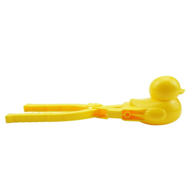 Maker Duck Shape Snowball Tool Snow Ball Tongs Clip con mango amarillo