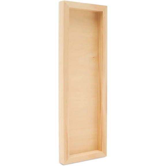Narrow Wood Canvas 4 x 12 x 3/4 inch, Wooden Sign Blanks with Frame, Wood Cradled Panels for Wall Art Sets, by