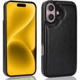 thumbnail image 7 of Phone Cases Design for iPhone 16 Plus Flip Folio Wallet Case with Credit Card Holder Slot PU Leather Cover Durable Kickstand Protective Covers for Women Men Girls 6.7 inch Black, 7 of 7
