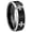 Black 2 Tone Beveled Edge, variant on 4 Maltese Cross Concave Black Tungsten Men Ring 10MM