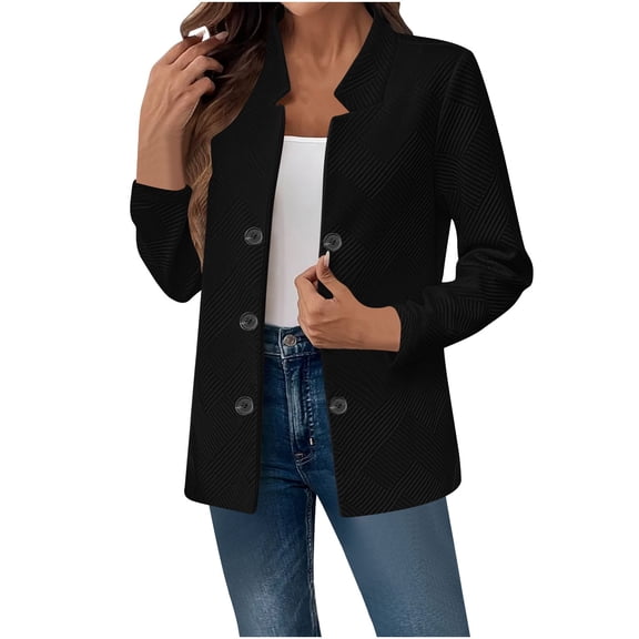 Gytharion Women’s Blazers Tailored Solid Color Double Breasted Suit Jackets Long Sleeve Business Casual Office Jackets