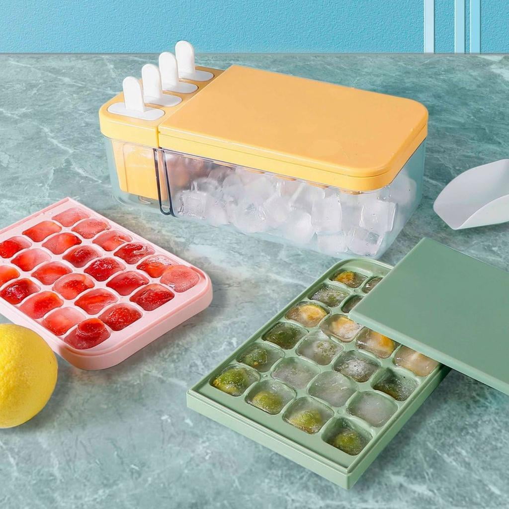 Tray Ice Balls Maker for Freezer Ice Cream Mold 2in1 Ice Maker Container Box with Lid for Cocktail